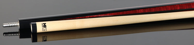 K2 KLSPRD Radial Pool Cue - Red Sneaky Pete with 11.75mm LD Shaft