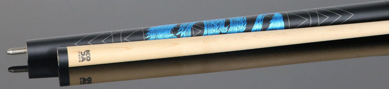 KODA KDV15BL No Wrap Pool Cue - Blue Dragon Graphic