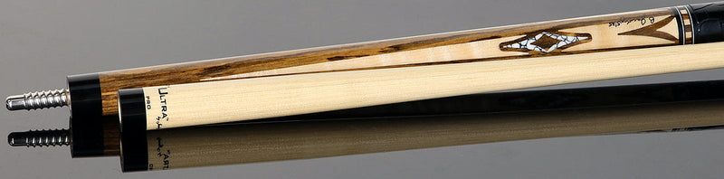 Jacoby HBV2 Series Pool Cue - Bocote Forearm with Curly Maple and White Buffalo Inlays Points