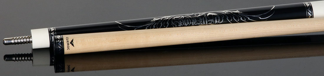 Cueroc CR-D03 Goth 3 No Wrap Pool Cue - Black and Green Graphic