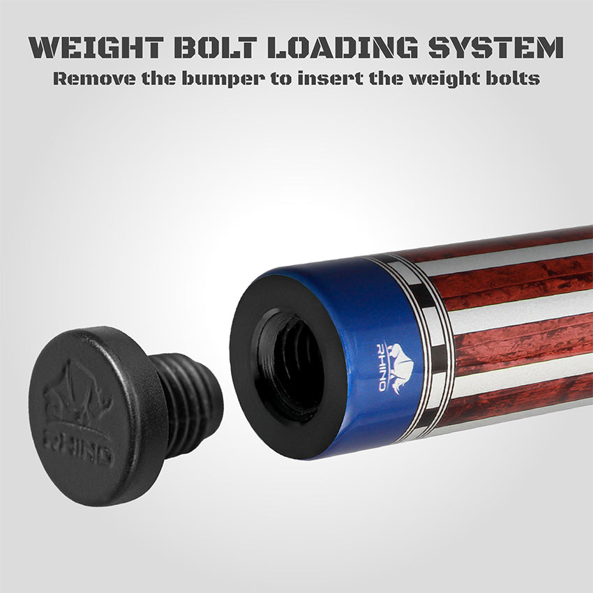 Rhino RCVOYUSA Voyager Series Carbon Pool Stick -3D Wrap USA Flag -DIS