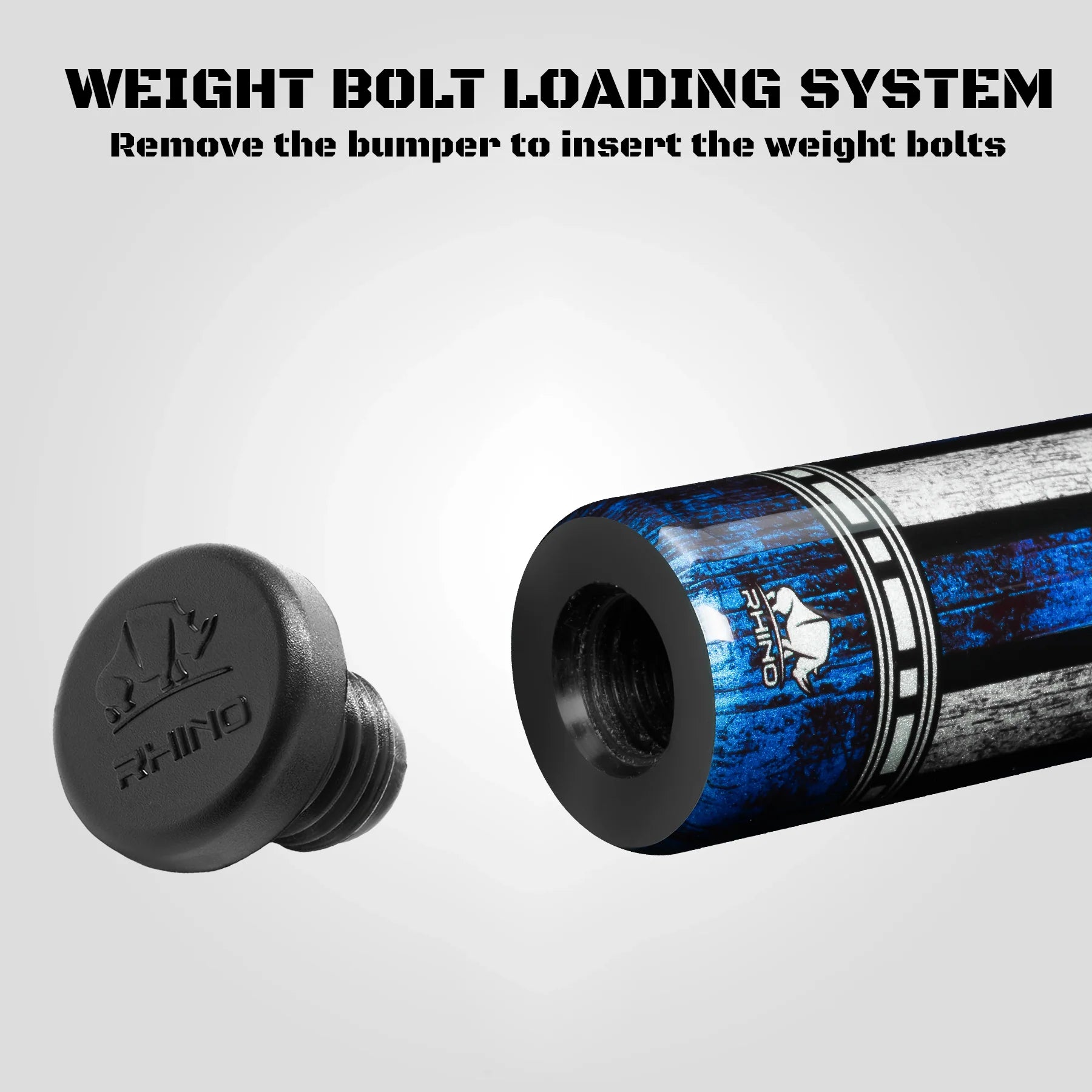 Rhino RCVOYALLSTAR Voyager Series All Star Carbon Pool Stick - No Wrap with 12.5mm Carbon Shaft