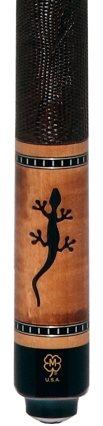 McDermott G516 G Series Pool Cue - Curly Maple with Juma Gecko Inlays and Lizard Leather Wrap
