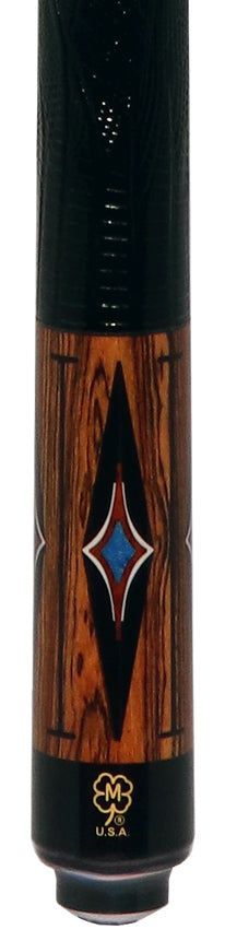 McDermott G608 G Series Pool Cue - Bocote with 4 Black Urethane Points with Lizard Leather Wrap