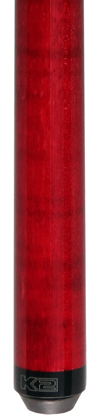 K2 Black with Red Curly Maple 6 in 1 No Wrap Break/Jump Pool Cue