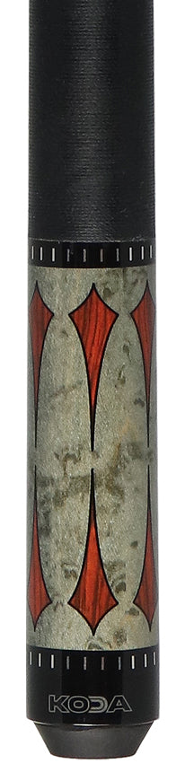Koda KD49 Pool Cue - Gray-Stained Maple with Cocobolo Points Graphic