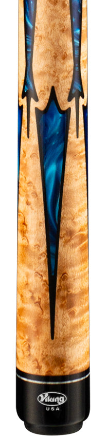 Viking MT0704 Motore Series Khaki-Stained Maple with Blue Pearl Inlays Play Cue