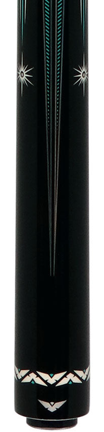 Cueroc CR-D02 Storm 2 Black and Green Graphic No Wrap Pool Cue