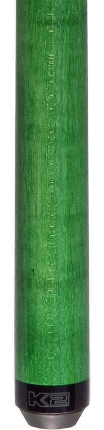 K2 Black and Green Curly Maple 6 in 1 No Wrap Break/Jump Pool Cue