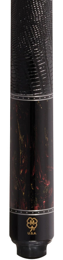 McDermott G431 G Series Pool Cue - Birdseye Maple with Brown/Red/Black Pearl Points and Lizard Leather Wrap