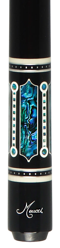 Meucci Ultra Piston UP-4M Modified Pool Cue - Ebony Stain with Abalone Points and "The Pro" Shaft