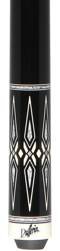 Dufferin D492 No Wrap Pool Cue - Midnight Black with White Recon Graphic