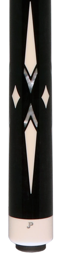 J Pechauer JP19T JP T Series No Wrap Pool Cue -  Ebony-Stained Maple with Sim Ebony Framed Pearl and Sim. Ivory Points