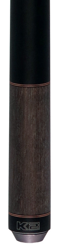 K2 KL118 No Wrap Pool Cue - Gray Stained Ash with 12.50mm LD Shaft