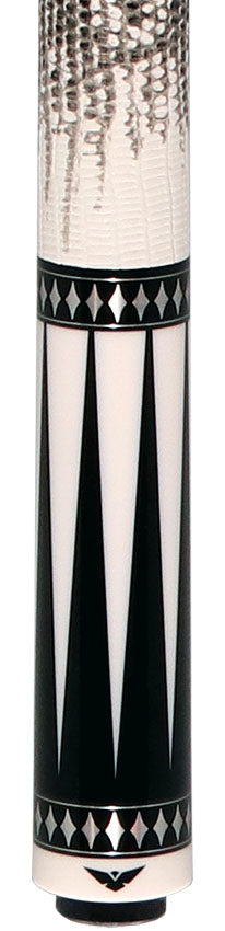 Cueroc CR-B01 Pterosaur 1 Pool Cue - Dymond Ebony Wood with White Juma Points and Ring-Tailed Lizard Wrap