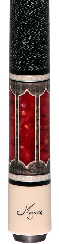 Meucci Century Series 2020GYPKBKWHP Pool Cue - Gray - Pink Pearl - Black and White - No-Wrap with Pro Shaft