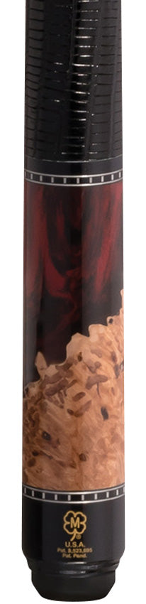McDermott H1450 H-Series Pool Cue - Vampire Night ShokWood with Black Lizard Leather Wrap