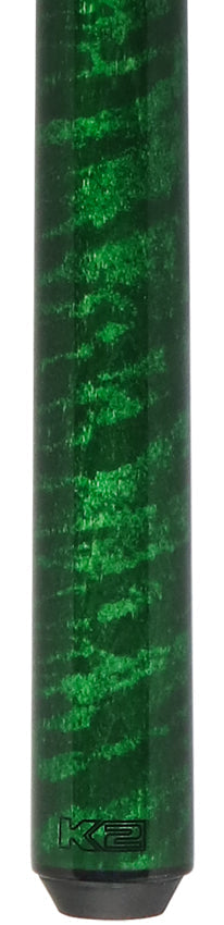K2 KLSPGN Radial Pool Cue - Green Sneaky Pete with 11.75mm LD Shaft