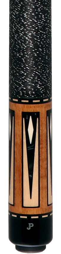 J Pechauer JP17T JP T Series Pool Cue - Natural-Stained Maple with Black Pearl and Maple Points with Irish Linen Wrap