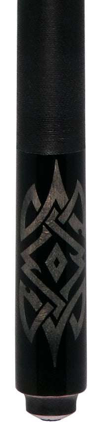 Lucky L48 Pool Cue - Gray Tribal Graphic with Irish Linen Wrap