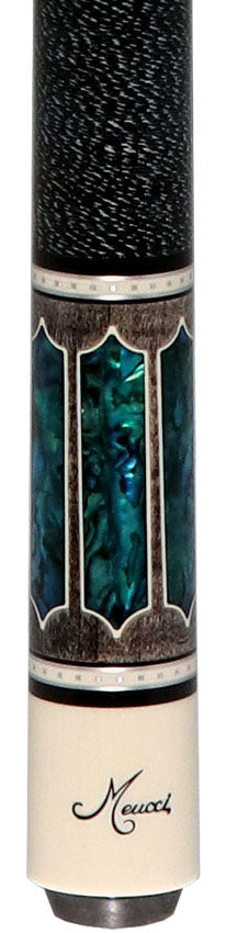 Meucci Century Series 2020GYBLBKWHP Pool Cue - Gray - Blue Pearl - Black/White Wrap with Pro Shaft