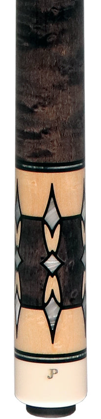 J Pechauer JP24T JP T Series No Wrap Pool Cue - Smoke-Stained Maple with Pearl Point Inlays