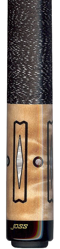 JOSSキュー Joss Curly Maple with Blue/Black Points and Pearl Inlays Pool Cue