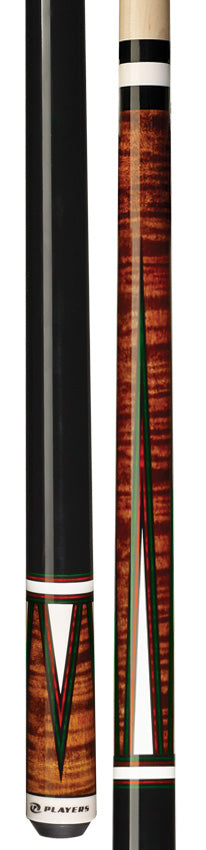 Players C-960 – Stecca Da Biliardo In Acero Con Tripli Anelli Argentati, Giunto INOX E Puntale In Cuoio Hard Oak Da 13 Mm