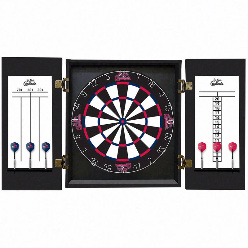 St. Louis Cardinals Dartboard Cabinet Set Fan's Choice