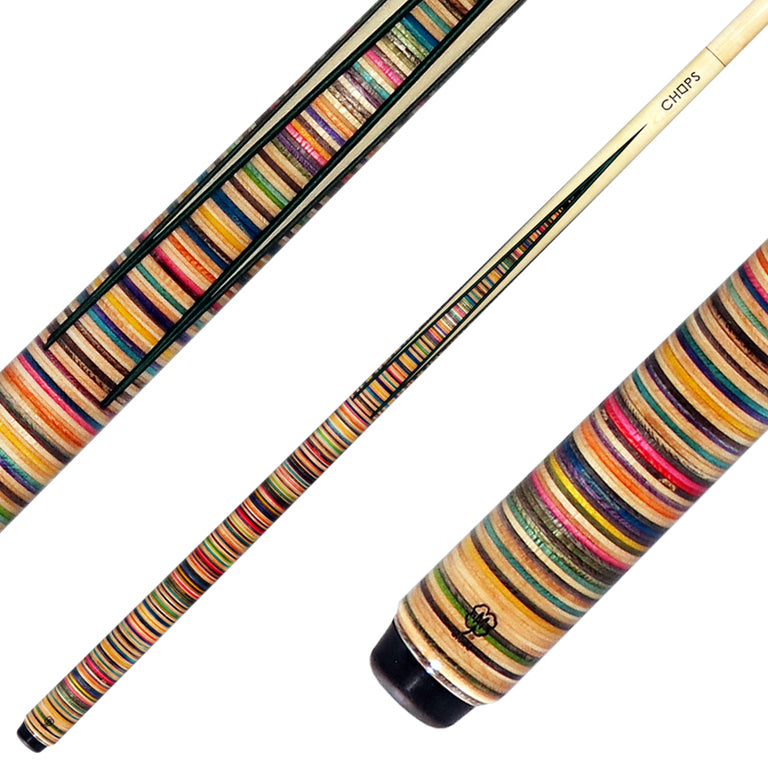 McDermott Chops Sneaky Pete Skateboard Pool Cue - Horizontal Design