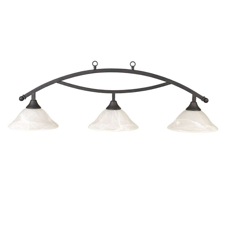 Presidential Billiards Contemporary Pool Table Light - Matte Black with Frosted White Glass Shades