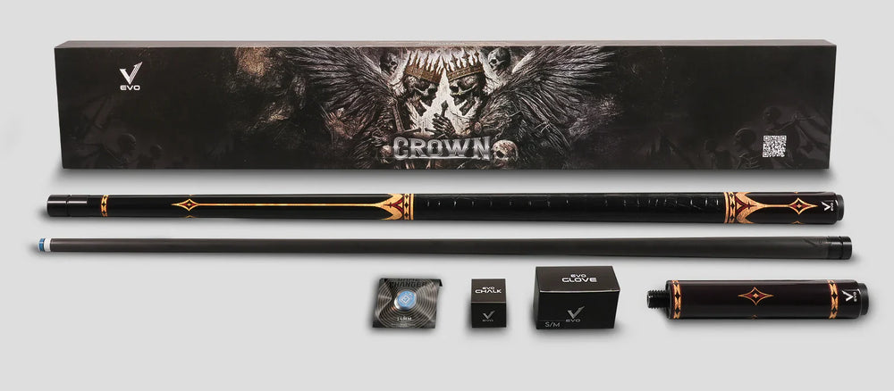 EVO Crown Royal Black Pool Cue with Black Crocodile Wrap Maxbing Edition