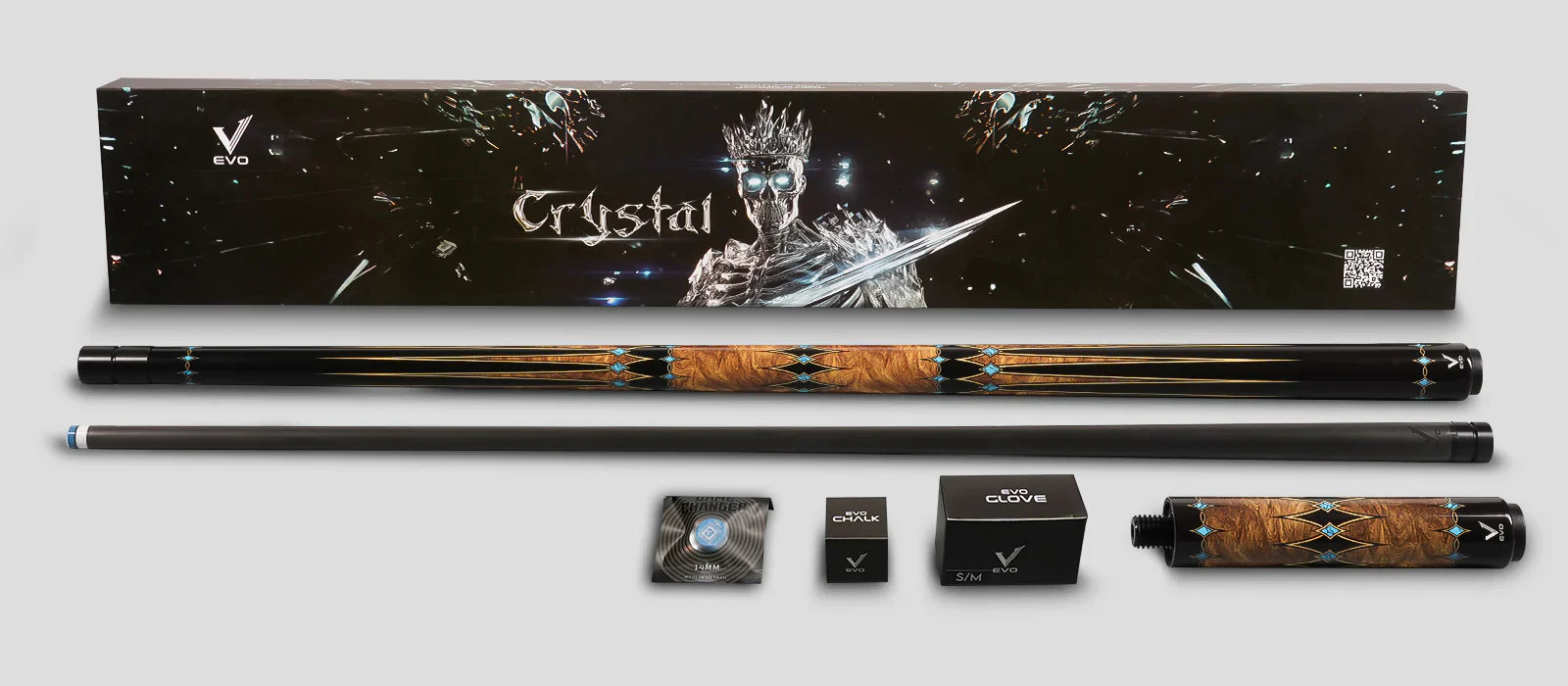 EVO Crystal Ember Vein No Wrap Pool Cue Maxbing Edition