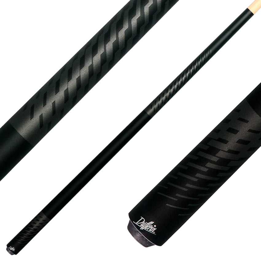 Dufferin DOE101 No Wrap Pool Cue - Black and Gray Shadow Weave