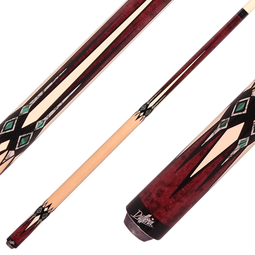Dufferin DOE104 No Wrap Pool Cue - Purple and Malachite Magic