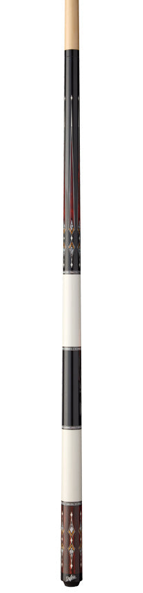 Dufferin D402 Wrapless Pool Cue - Black/White and Rengas Wood Graphic