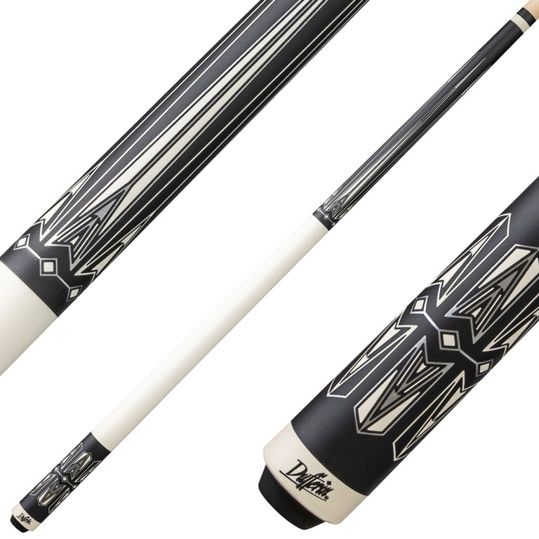 Dufferin D-548 Pool Cue - Matte Black & White