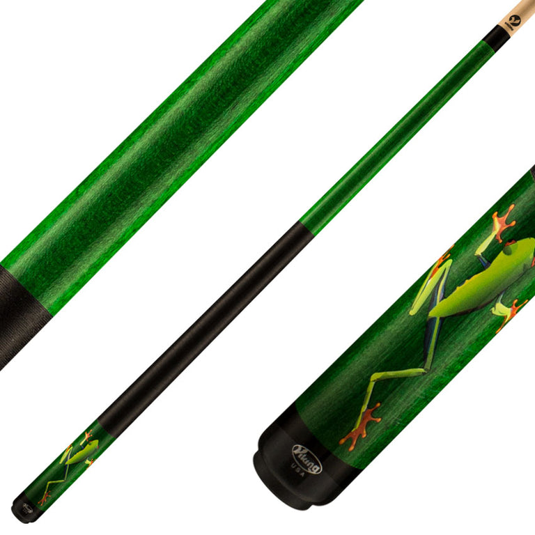 Viking DE0203 De-Cues Series Play Cue - Emerald Stained Northwood Maple with Tree Hugger Frog