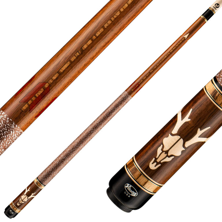 Viking DF0600 Defender Series Play Cue - East Indian Rosewood with Birdseye Maple and Crosscut Zebrawood Inlays