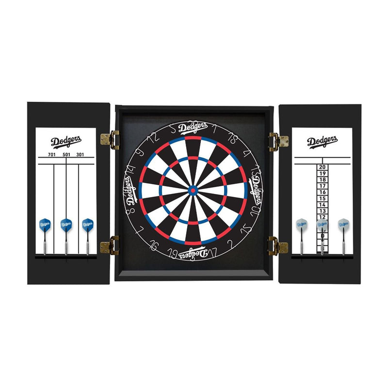 Los Angeles Dodgers Dartboard Cabinet Set Fan's Choice