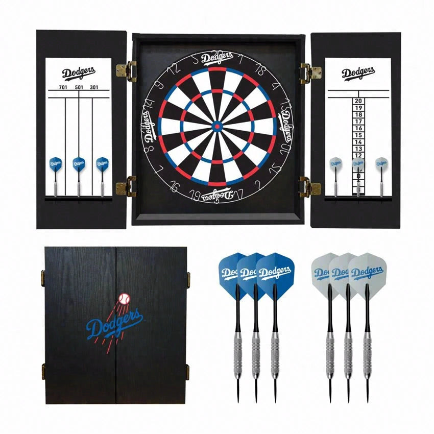 Los Angeles Dodgers Dartboard Cabinet Set Fan's Choice
