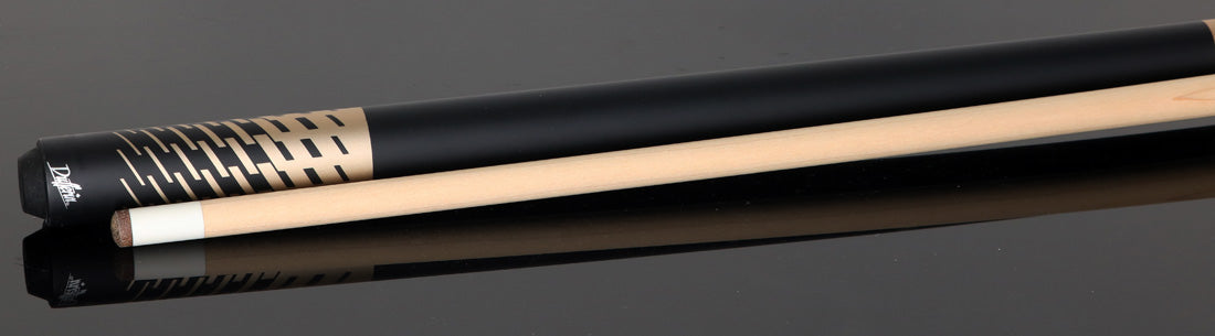 Dufferin DOE102 No Wrap Pool Cue - Black and Gold Shadow Weave