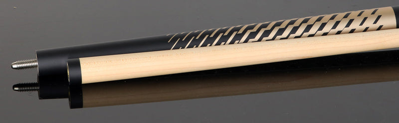Dufferin DOE102 No Wrap Pool Cue - Black and Gold Shadow Weave