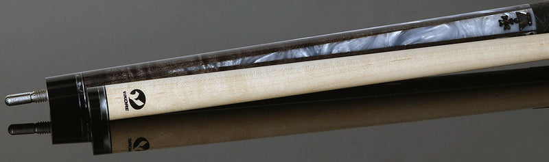 Viking DF1211 Defender Series Pool Cue - Smoke Gray with White Pearl Points and Smoke Pearl Chess Inlays