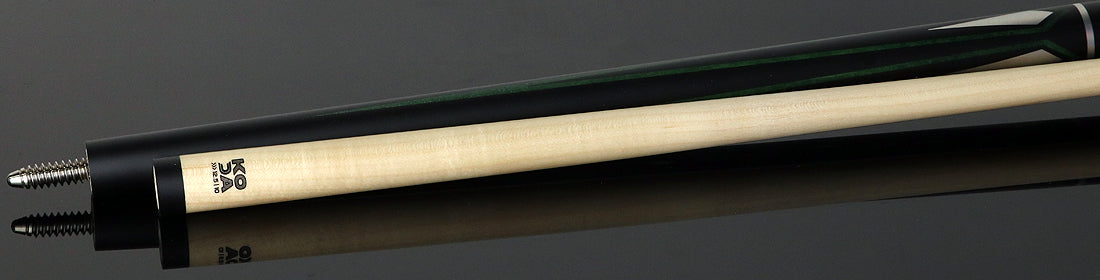 KODA Matte Black with Green and Silver Graphic Pool Cue - KD47GN
