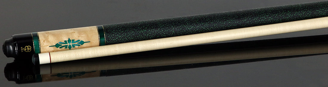 McDermott Birdseye Maple with Green and Pearl Points and Inlays Cue of the Month with G-Core Shaft