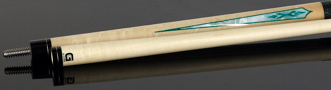 McDermott Birdseye Maple with Green and Pearl Points and Inlays Cue of the Month with G-Core Shaft