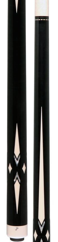 J Pechauer JP19T JP T Series No Wrap Pool Cue -  Ebony-Stained Maple with Sim Ebony Framed Pearl and Sim. Ivory Points