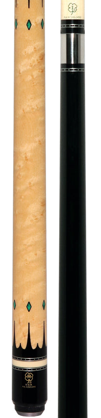 McDermott H851 H-Series No Wrap Pool Cue - Black Urethane Forearm with Birdseye Maple