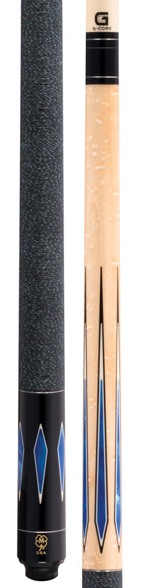 McDermott G324 G Series Pool Cue - Birdseye Maple with Blue Pearl Points and Irish Linen Wrap